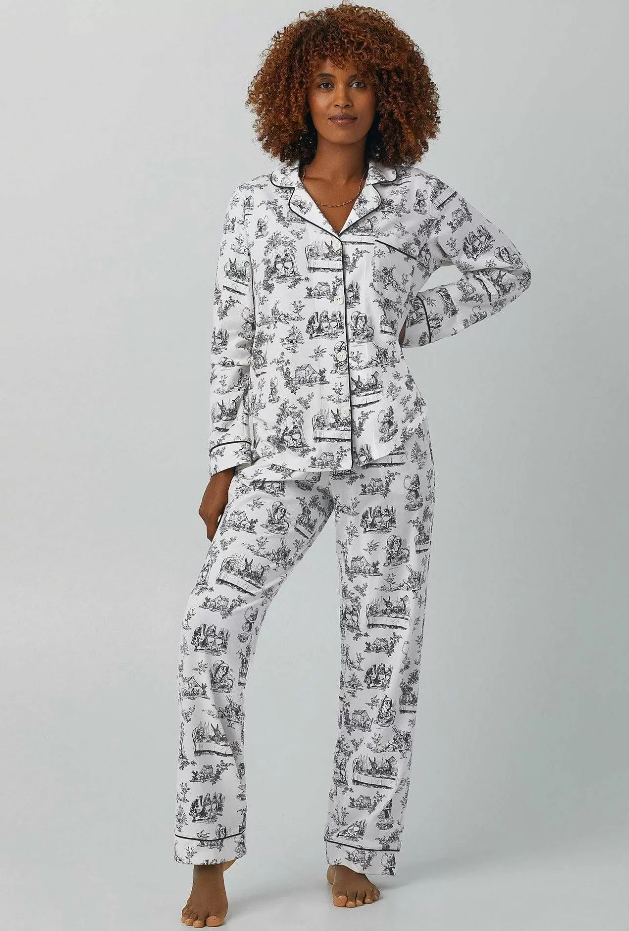 Long Sleep Sets*Bedhead Pajamas Adventures In Wonderland Long Sleeve Classic Stretch Jersey Pj Set