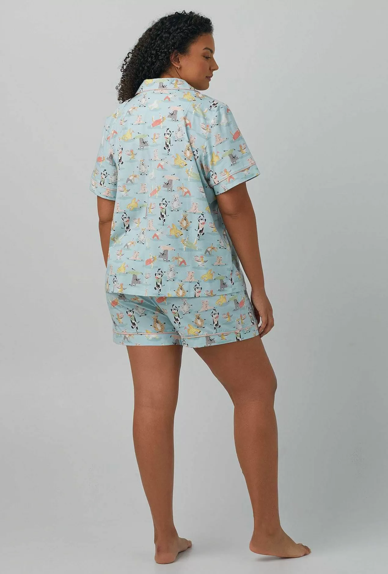 Shorty Sets*Bedhead Pajamas Barnyard Retreat Short Sleeve Classic Shorty Stretch Jersey Pj Set