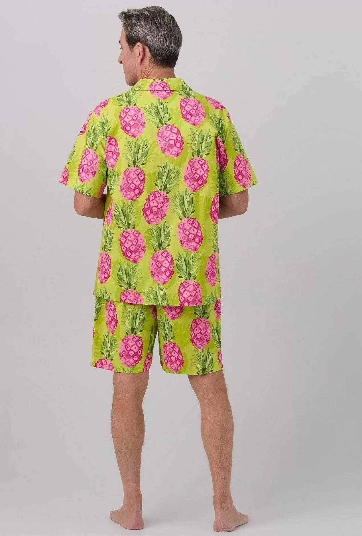 Notch Collar Short Sleep Sets*Bedhead Pajamas Bedhead X Mr. Turk Kiwi Pineapple Men'S Short Sleeve Woven Poplin Short Pj Set