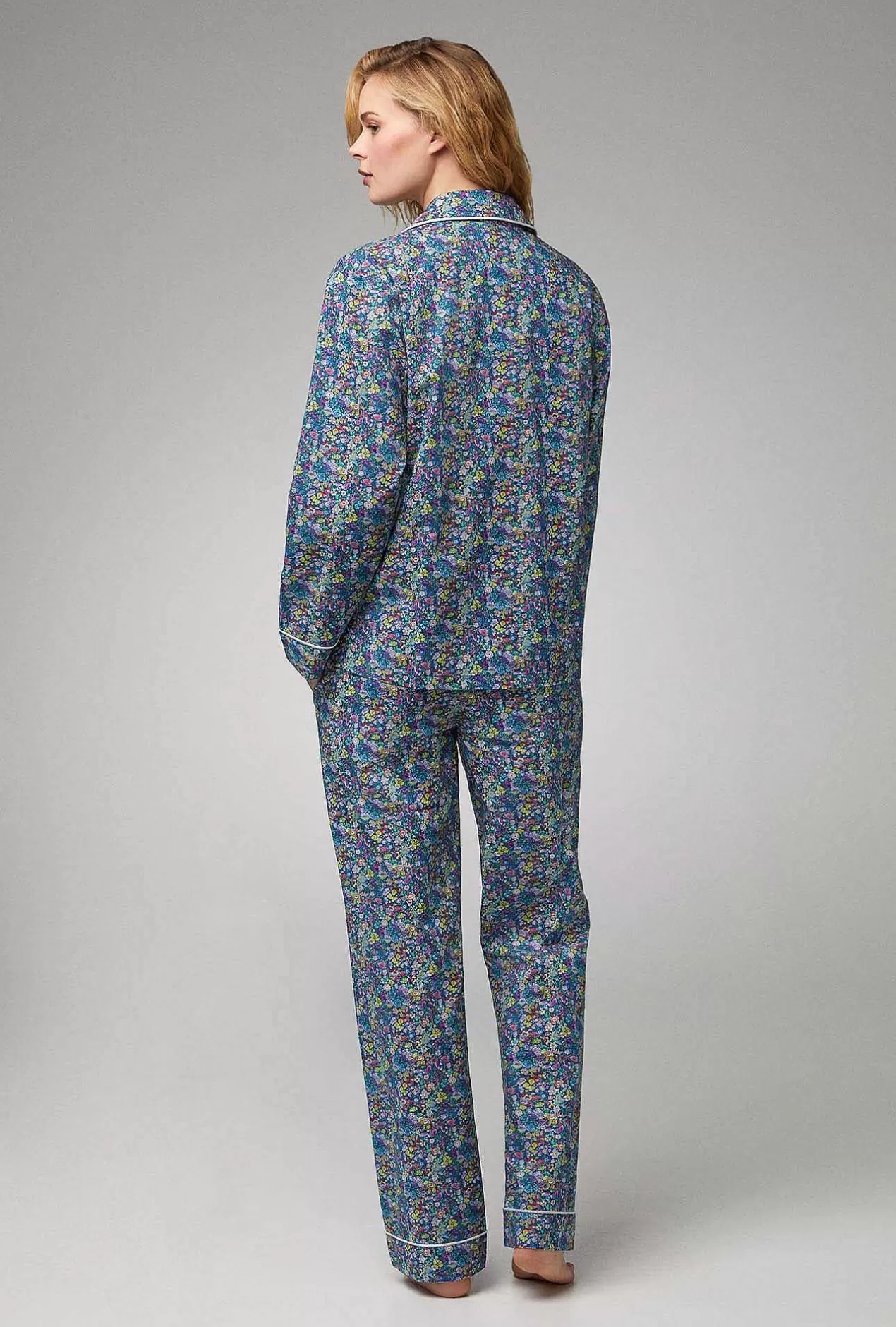Made With Liberty Fabrics*Bedhead Pajamas Classic Garden Long Sleeve Classic Woven Cotton Tana Lawn® Pj Set Made With Liberty Fabrics