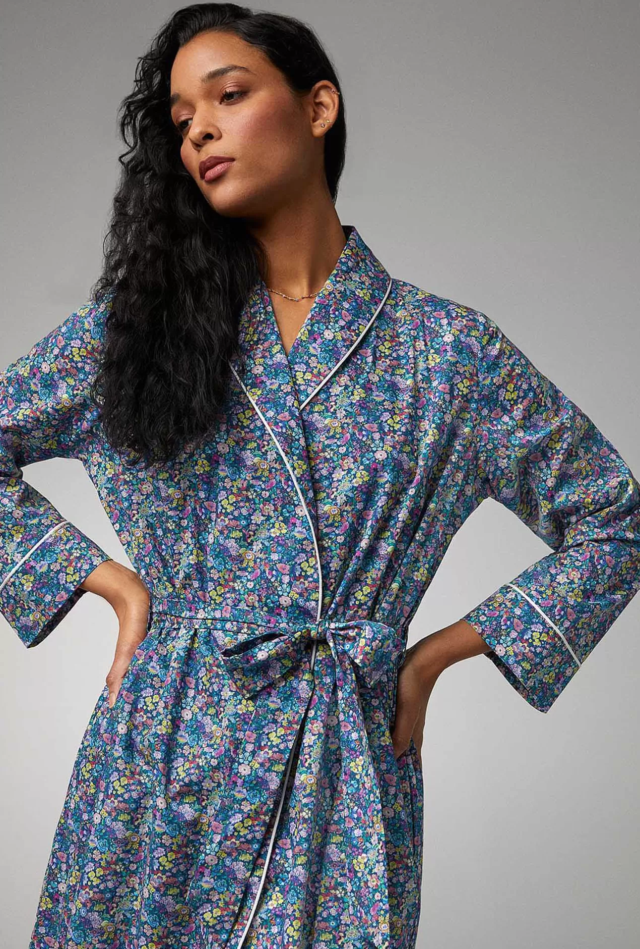 Mother'S Day*Bedhead Pajamas Classic Garden Shawl Collar Classic Woven Tana Lawn® Robe Made With Liberty Fabrics