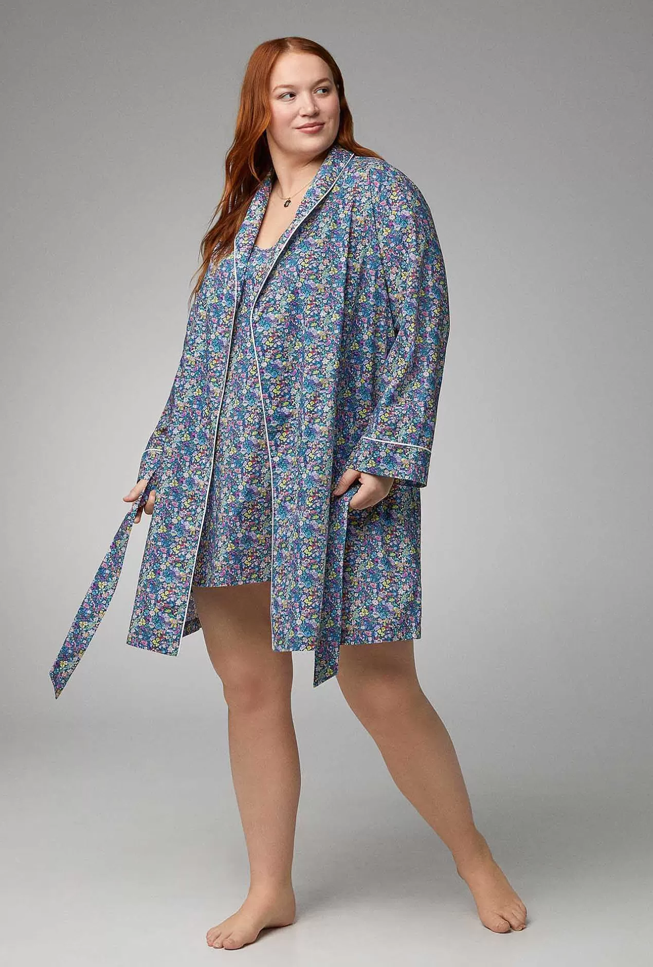 Mother'S Day*Bedhead Pajamas Classic Garden Shawl Collar Classic Woven Tana Lawn® Robe Made With Liberty Fabrics