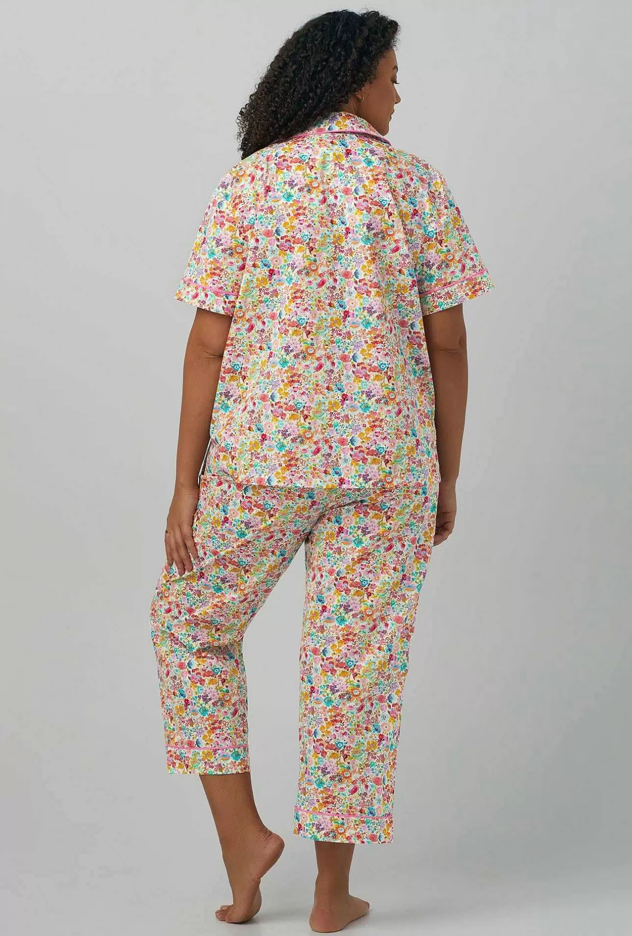 Floral Shop*Bedhead Pajamas Classic Meadow Short Sleeve Classic Woven Cotton Tana Lawn® Cropped Pj Set Made With Liberty Fabrics