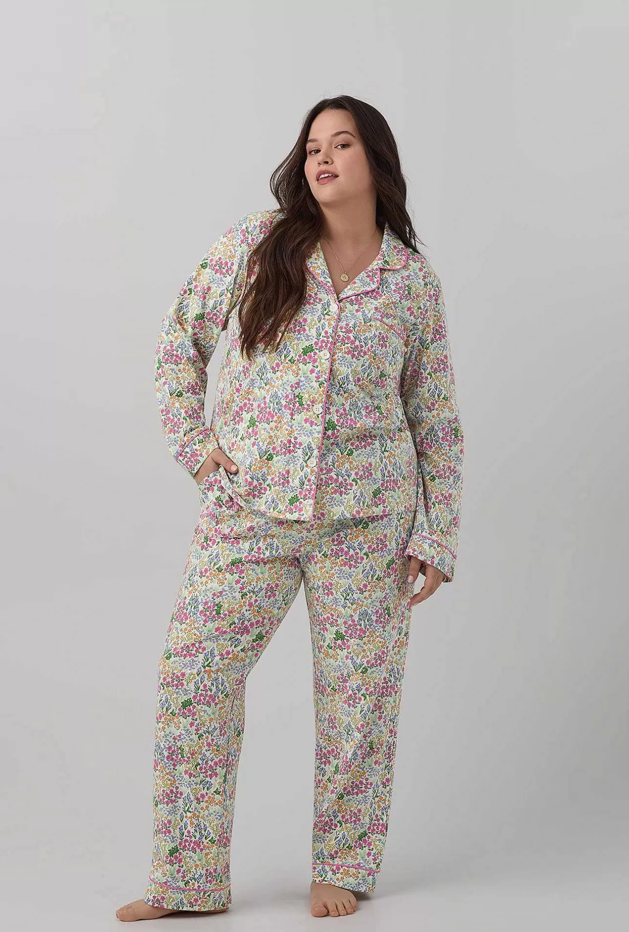 Mother'S Day*Bedhead Pajamas Cottage Garden Long Sleeve Classic Stretch Jersey Pj Set