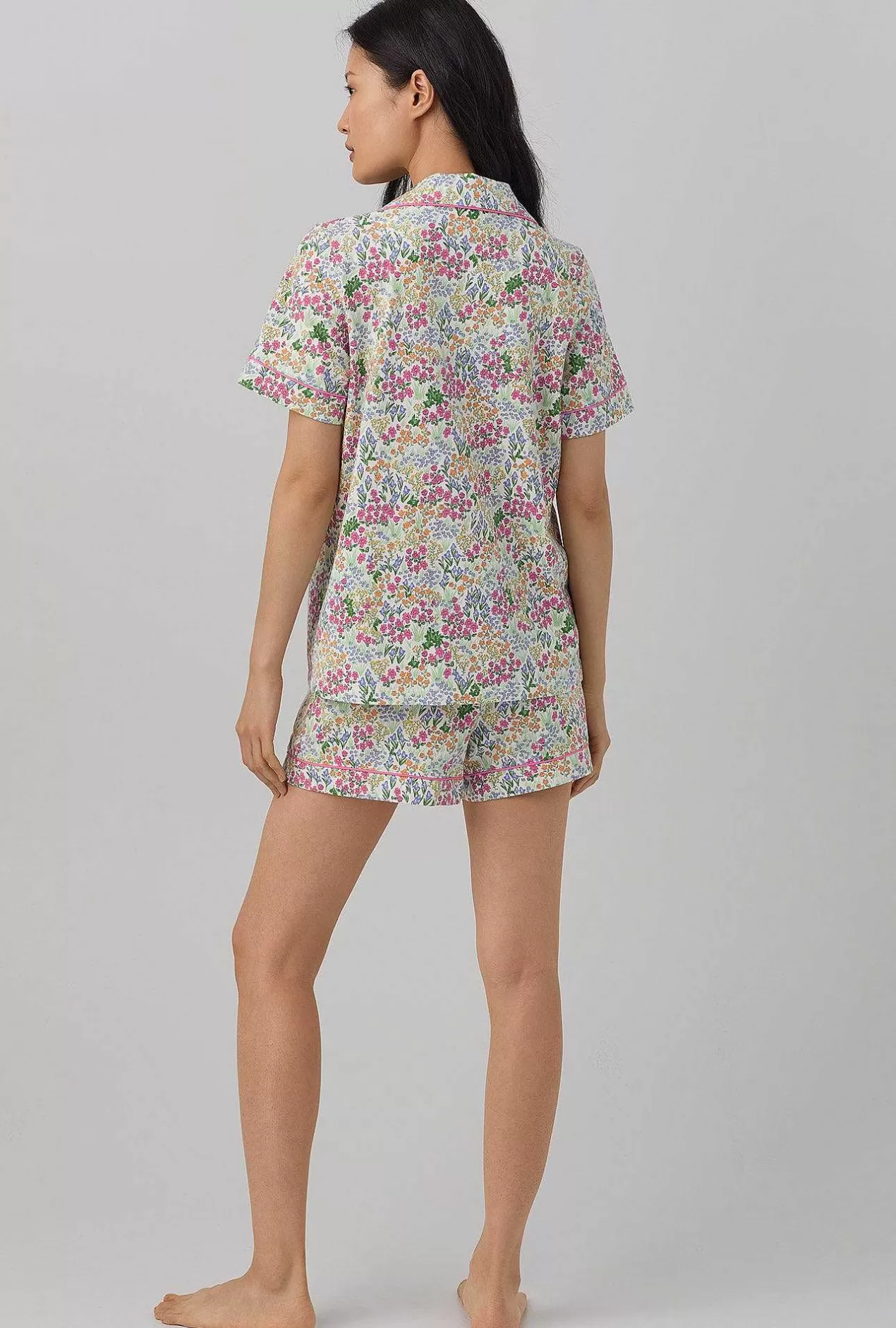 Floral Shop*Bedhead Pajamas Cottage Garden Short Sleeve Classic Shorty Stretch Jersey Pj Set