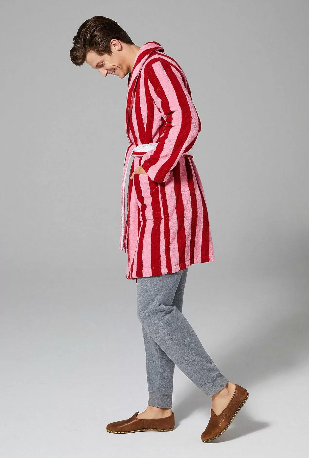 Men'S Robes*Bedhead Pajamas Cottage Stripe Unisex Short Woven Cotton Loop Turkish Terry Jacquard Robe