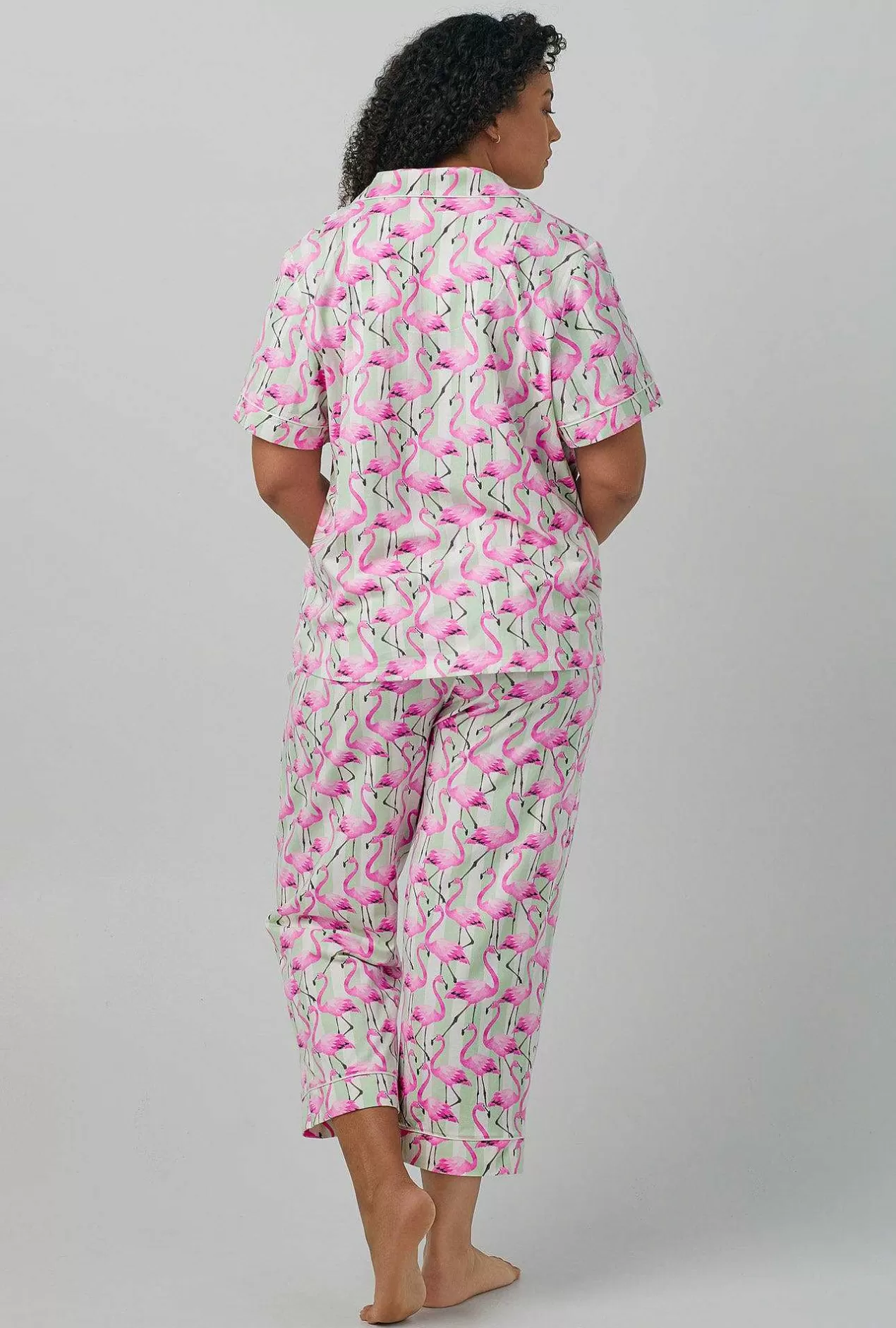 Cropped Sets*Bedhead Pajamas Flamingo Bay Short Sleeve Classic Stretch Jersey Cropped Pj Set