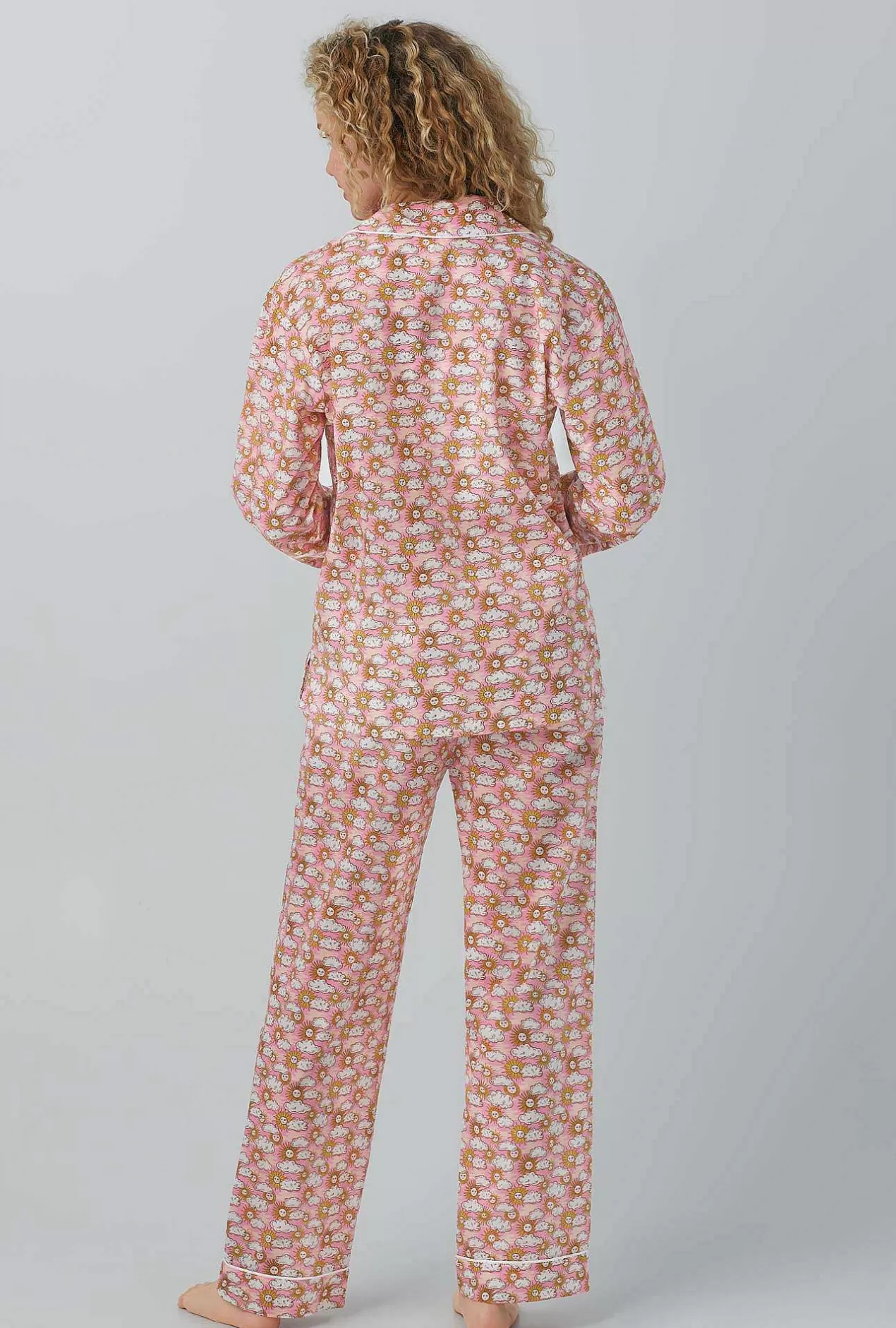 Made With Liberty Fabrics*Bedhead Pajamas Follow The Sun Long Sleeve Classic Woven Cotton Tana Lawn® Pj Set Made With Liberty Fabrics