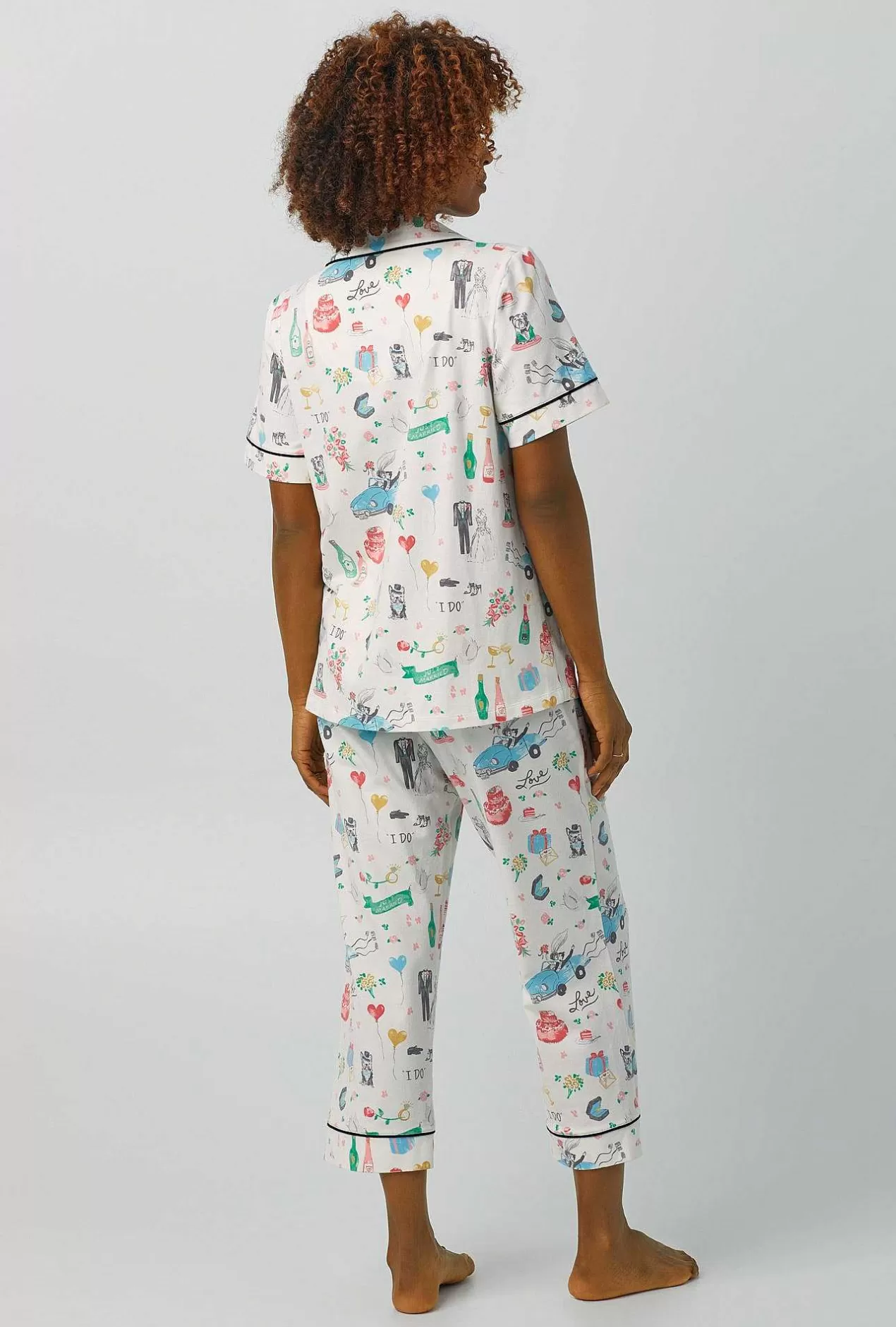 Cropped Sets*Bedhead Pajamas Just Married Short Sleeve Classic Stretch Jersey Cropped Pj Set