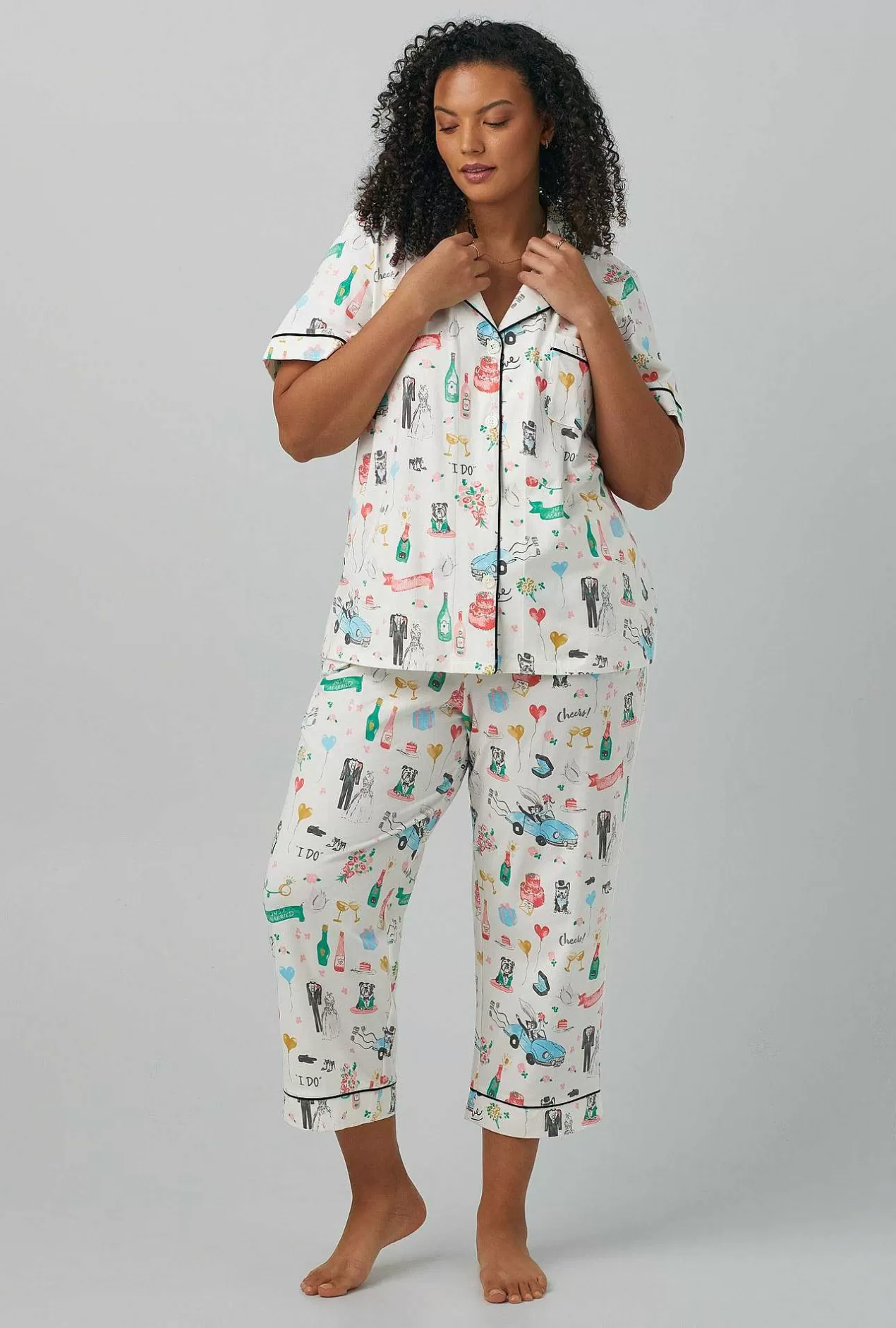Cropped Sets*Bedhead Pajamas Just Married Short Sleeve Classic Stretch Jersey Cropped Pj Set