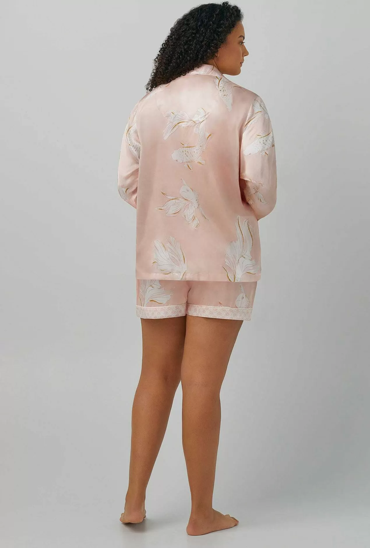 Shorty Sets*Bedhead Pajamas Koi Pond Long Sleeve Classic Washable Silk Satin Shorty Pj Set