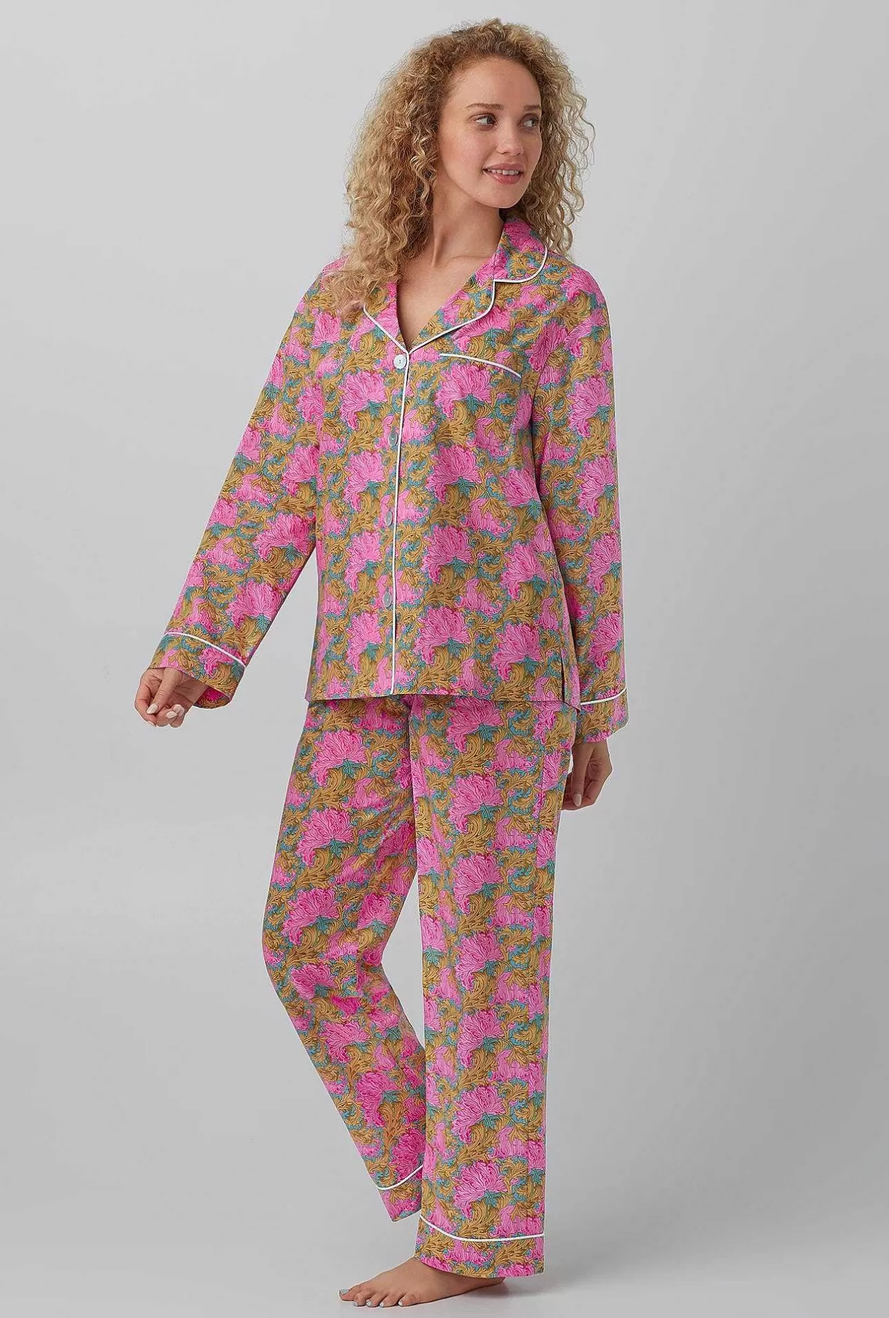 Long Sleep Sets*Bedhead Pajamas Laura'S Reverie Long Sleeve Classic Woven Cotton Tana Lawn® Pj Set Made With Liberty Fabrics