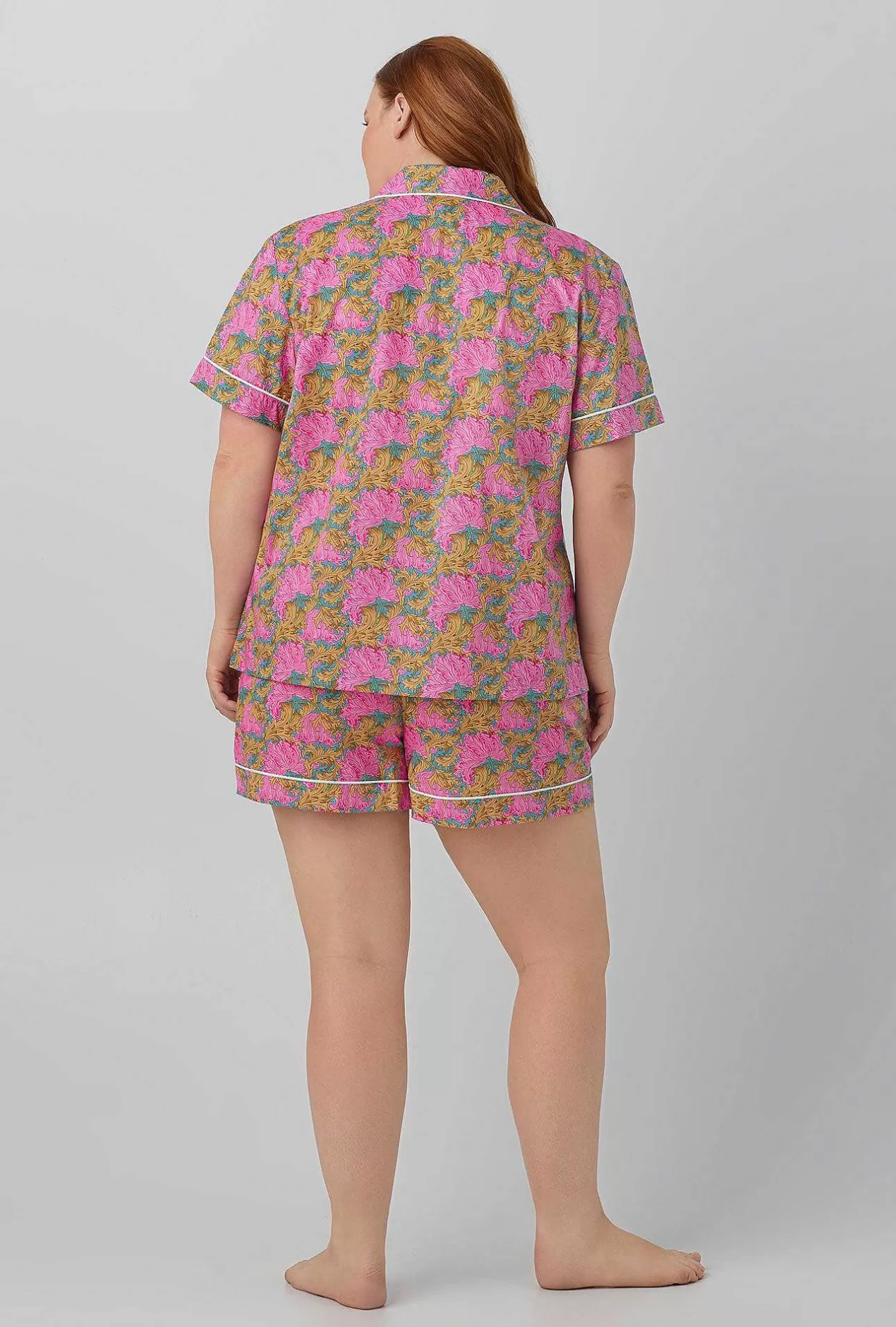 Extended Sizes*Bedhead Pajamas Laura'S Reverie Short Sleeve Classic Woven Cotton Tana Lawn® Shorty Pj Set Made With Liberty Fabrics