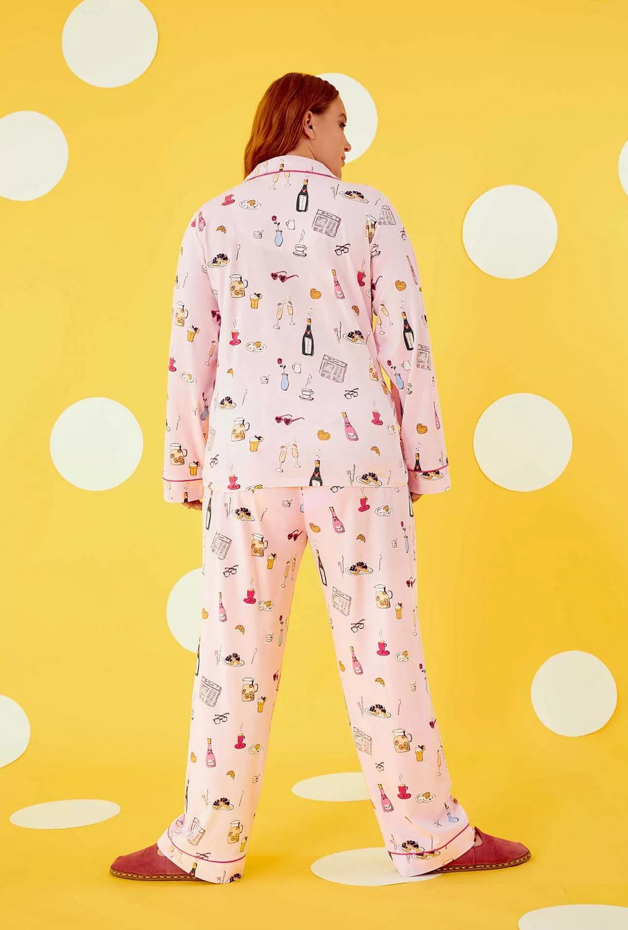 Long Sleep Sets*Bedhead Pajamas Let'S Do Brunch Long Sleeve Classic Stretch Jersey Pj Set