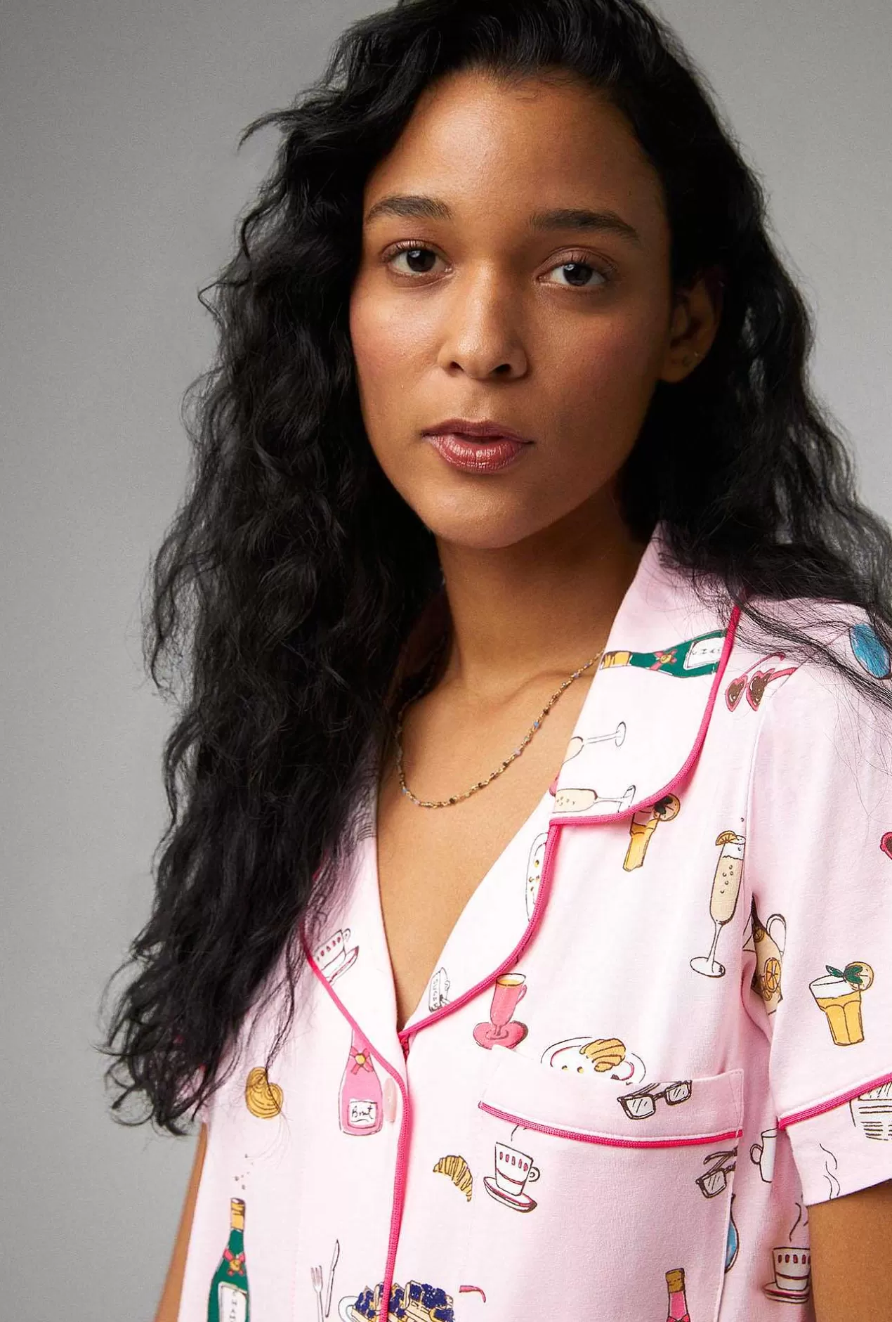 Cropped Sets*Bedhead Pajamas Let'S Do Brunch Short Sleeve Classic Stretch Jersey Cropped Pj Set