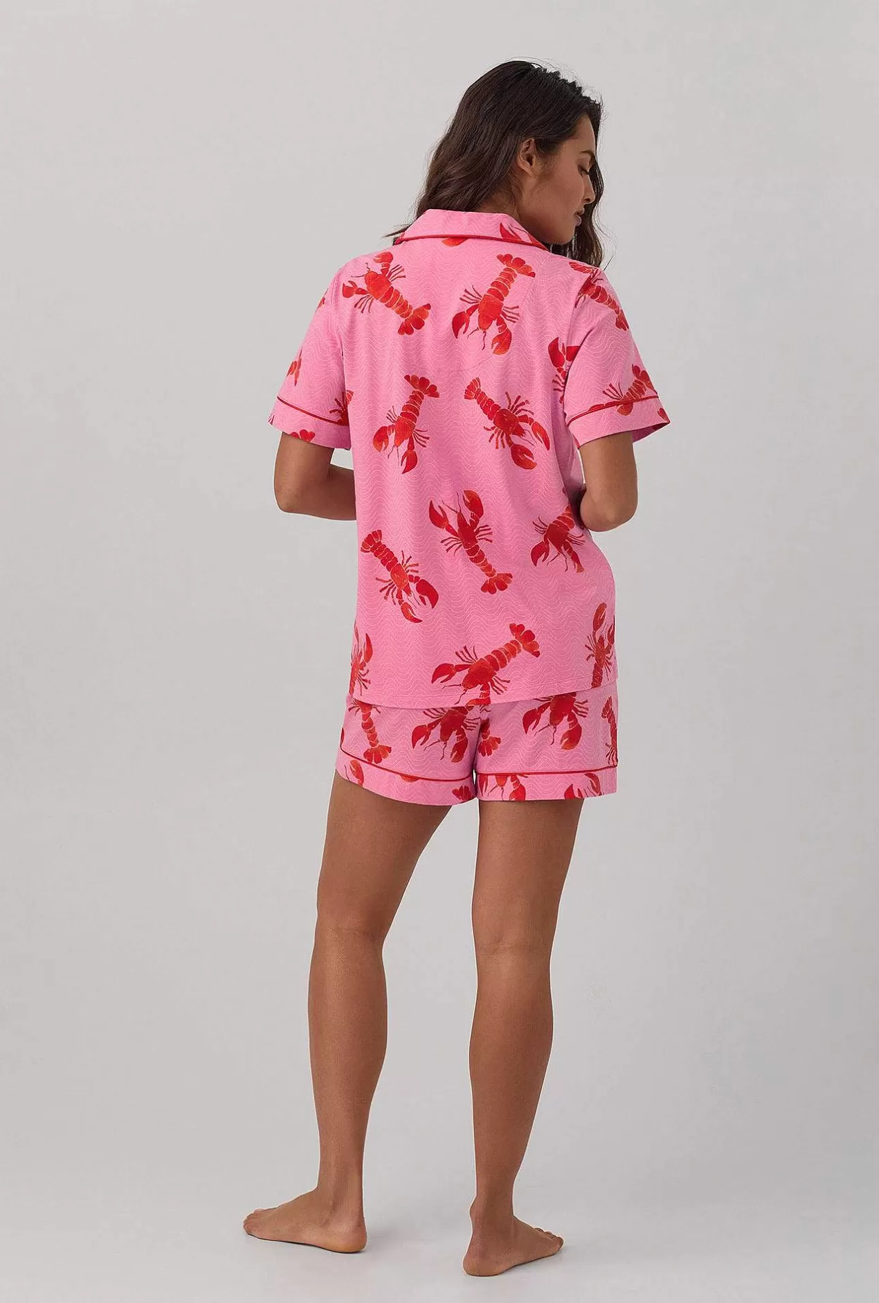 Shorty Sets*Bedhead Pajamas Lobster Fest Short Sleeve Classic Shorty Stretch Jersey Pj Set