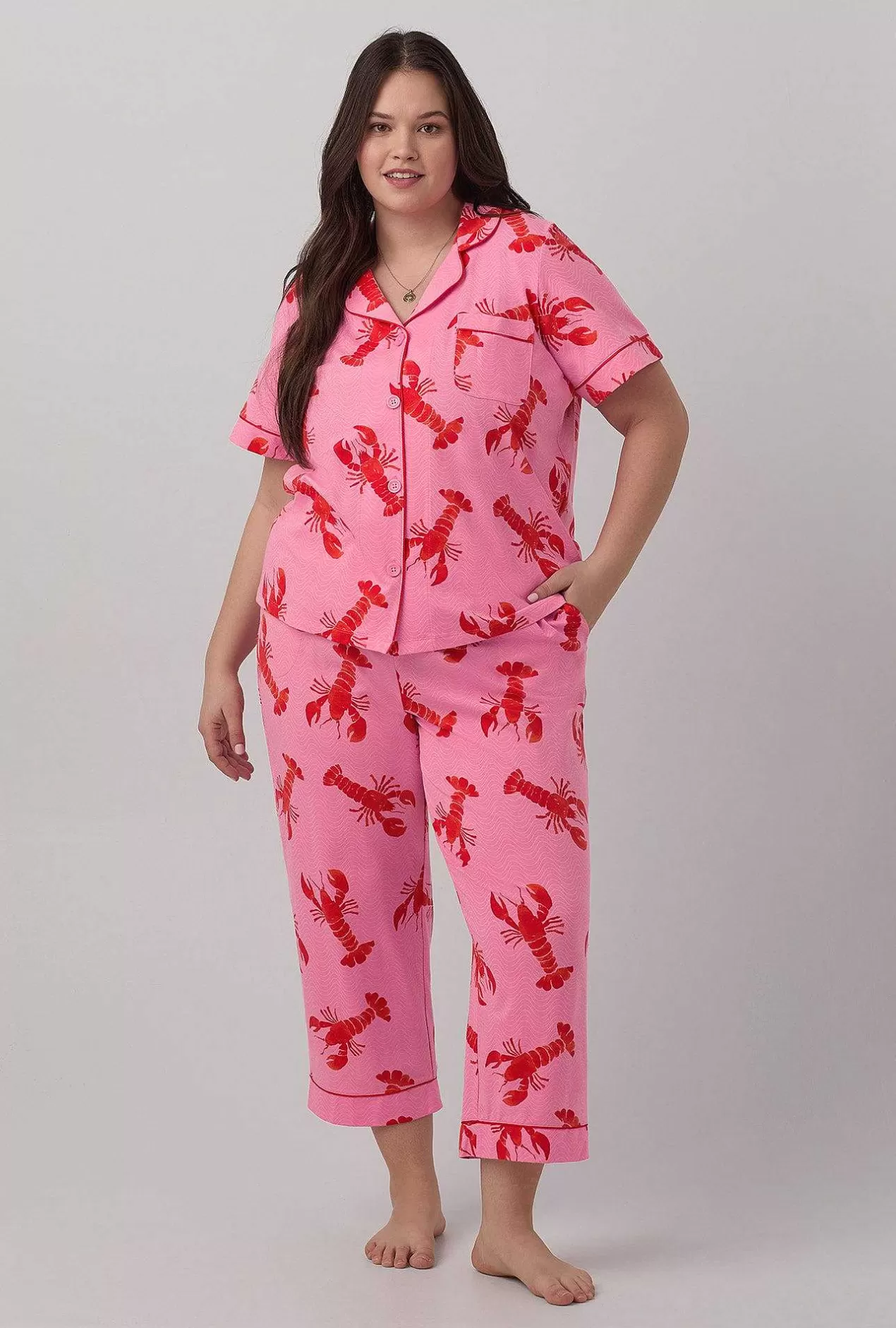 Cropped Sets*Bedhead Pajamas Lobster Fest Short Sleeve Classic Stretch Jersey Cropped Pj Set
