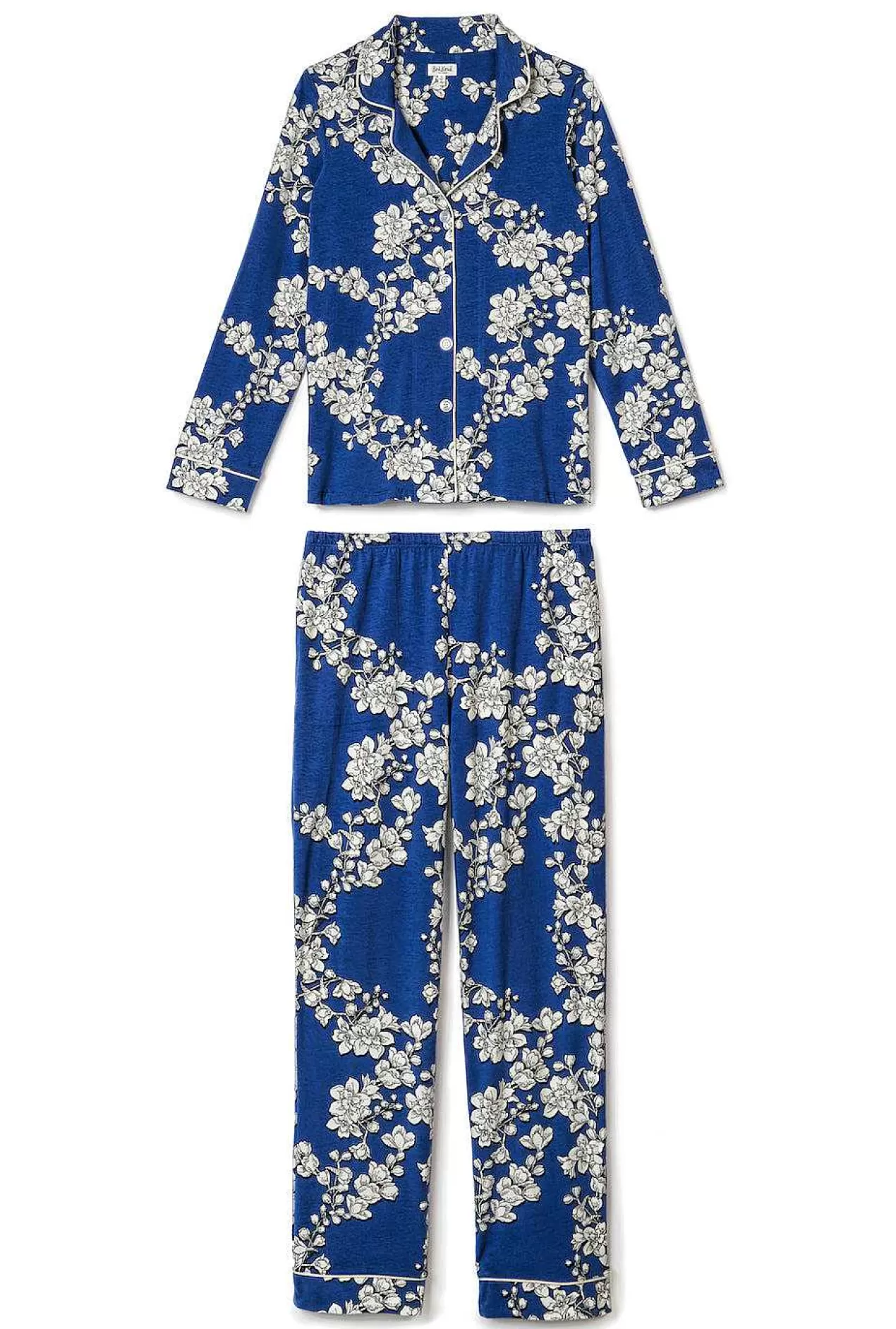 Long Sleep Sets*Bedhead Pajamas Navy Shadow Blossom Long Sleeve Classic Stretch Jersey Pj Set