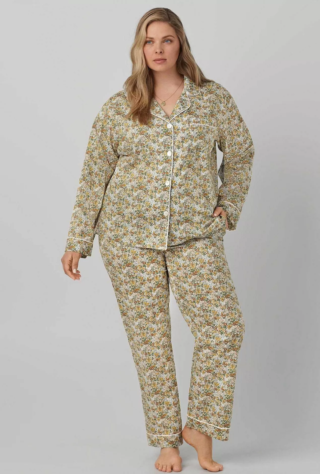 Long Sleep Sets*Bedhead Pajamas Penstemon Long Sleeve Classic Woven Cotton Tana Lawn® Pj Set Made With Liberty Fabrics