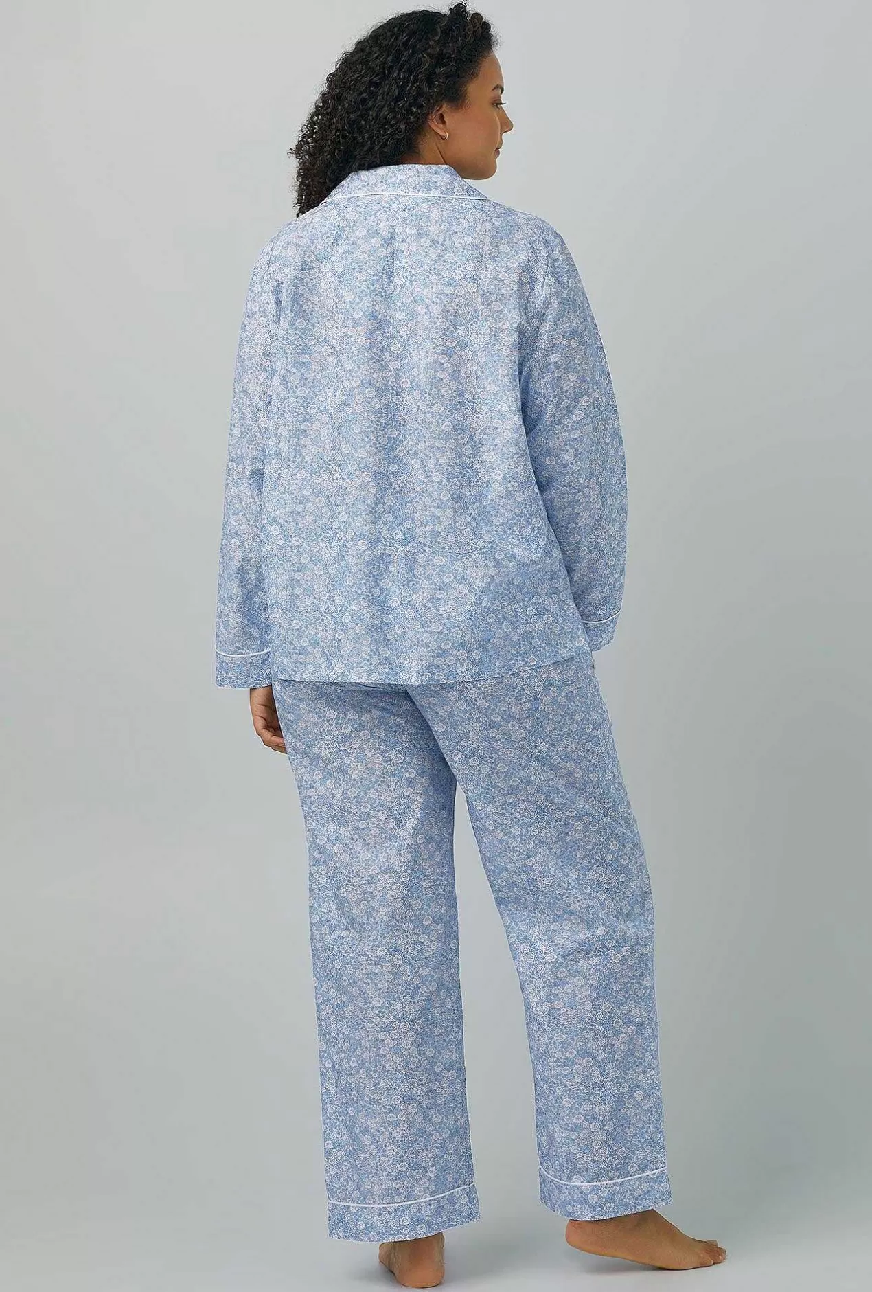 Bridal Shop*Bedhead Pajamas Something Blue Long Sleeve Classic Woven Cotton Silk Pj Set