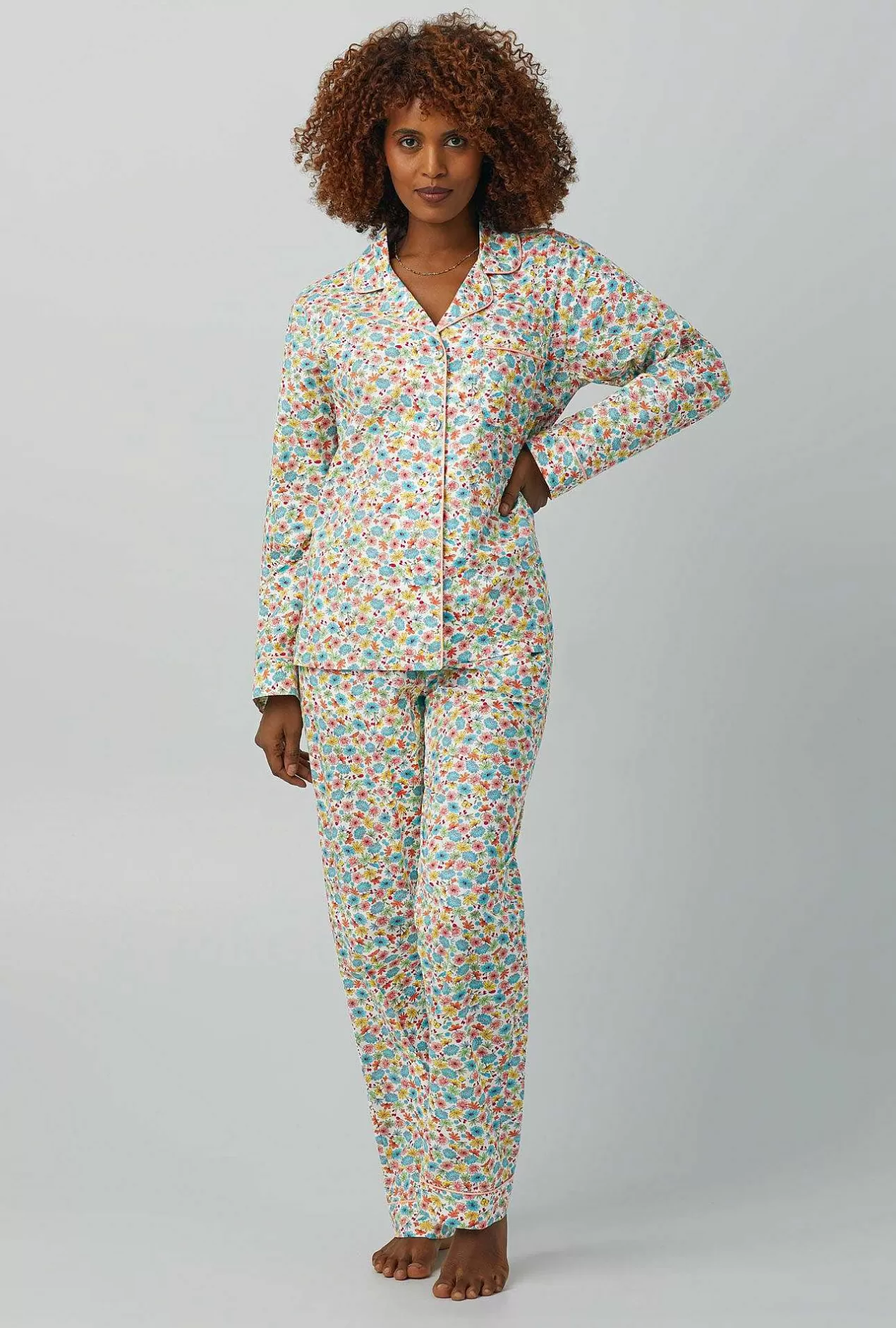 Floral Shop*Bedhead Pajamas Spring Time Floral Long Sleeve Classic Woven Cotton Poplin Pj Set