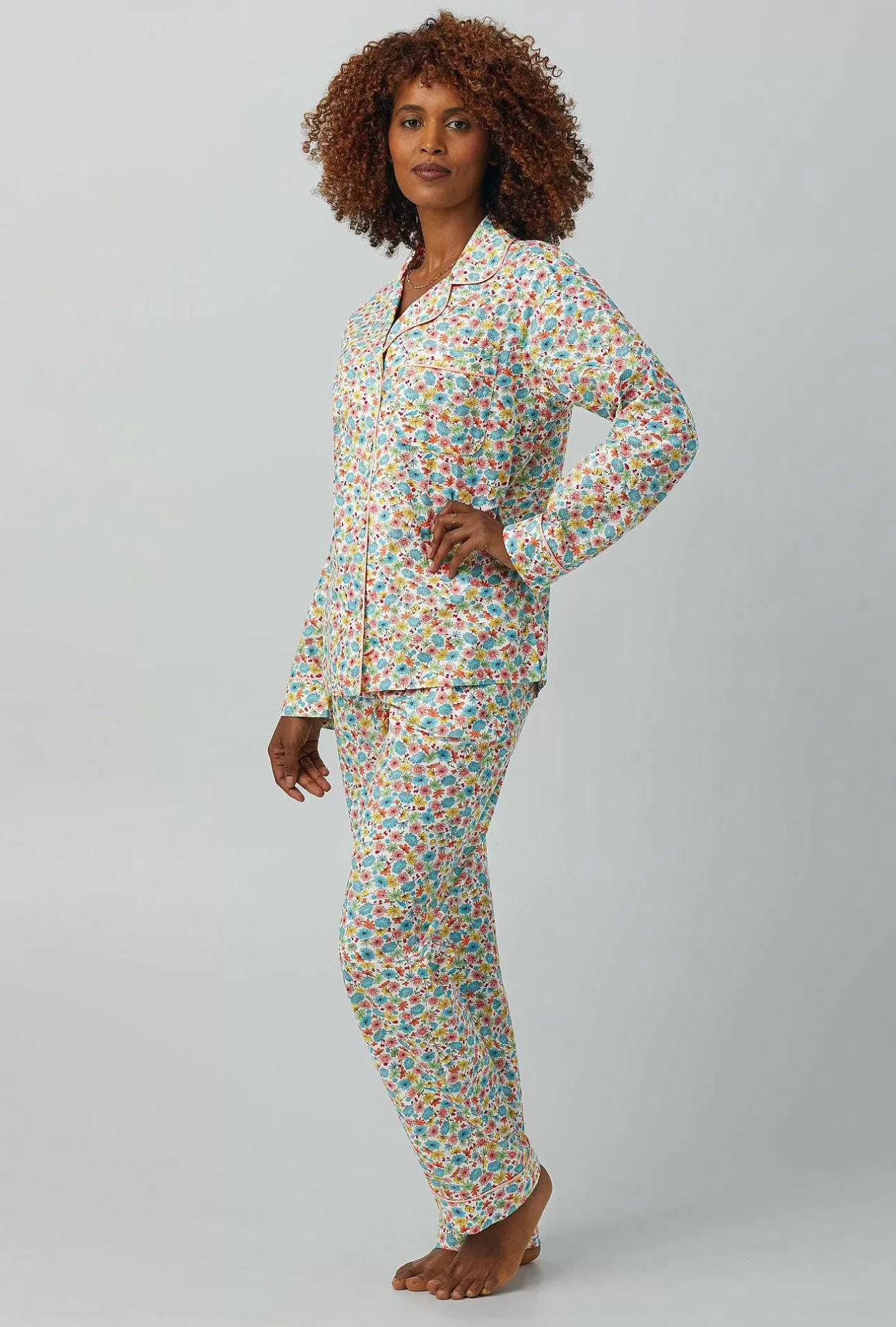 Floral Shop*Bedhead Pajamas Spring Time Floral Long Sleeve Classic Woven Cotton Poplin Pj Set