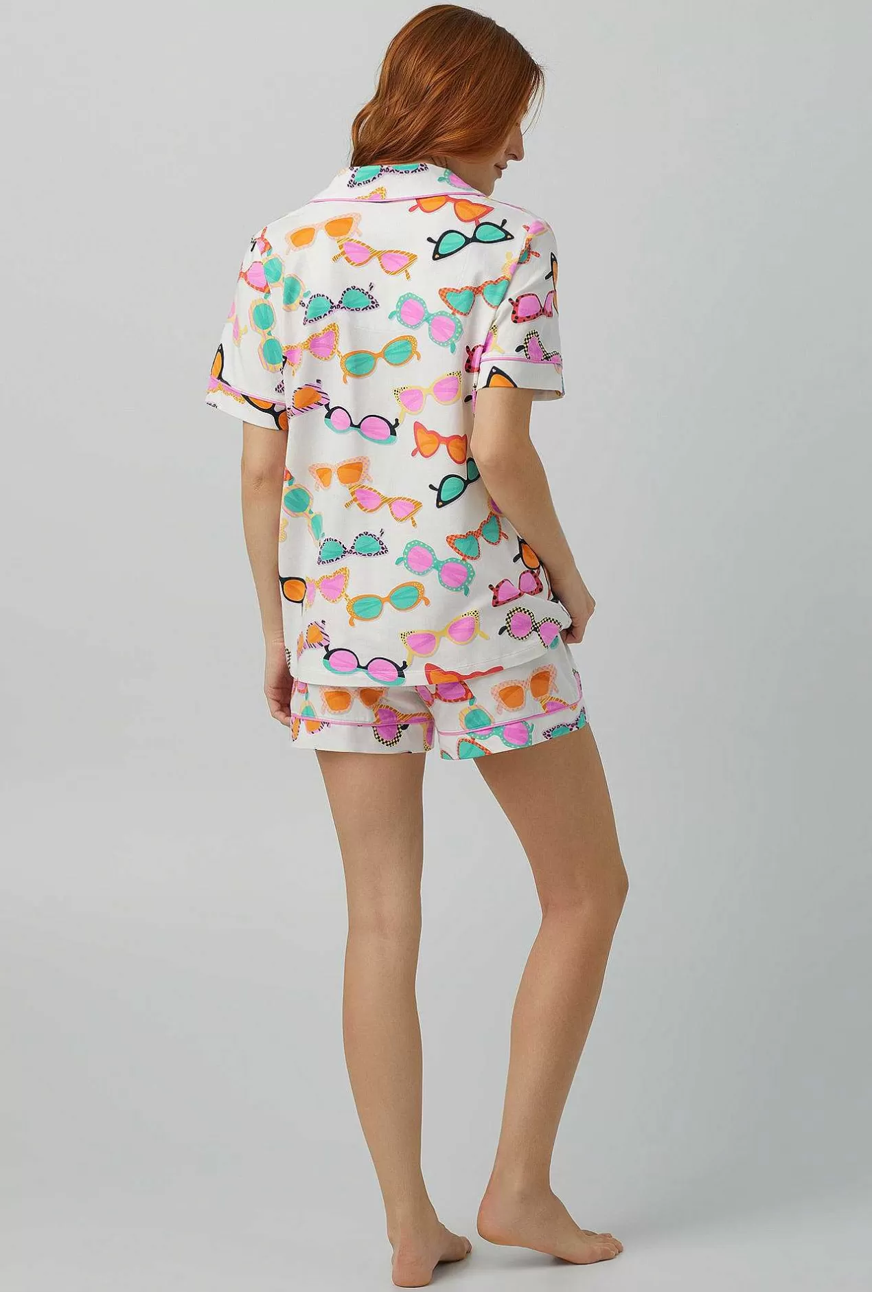 Extended Sizes*Bedhead Pajamas Sunny Lens Short Sleeve Classic Shorty Stretch Jersey Pj Set
