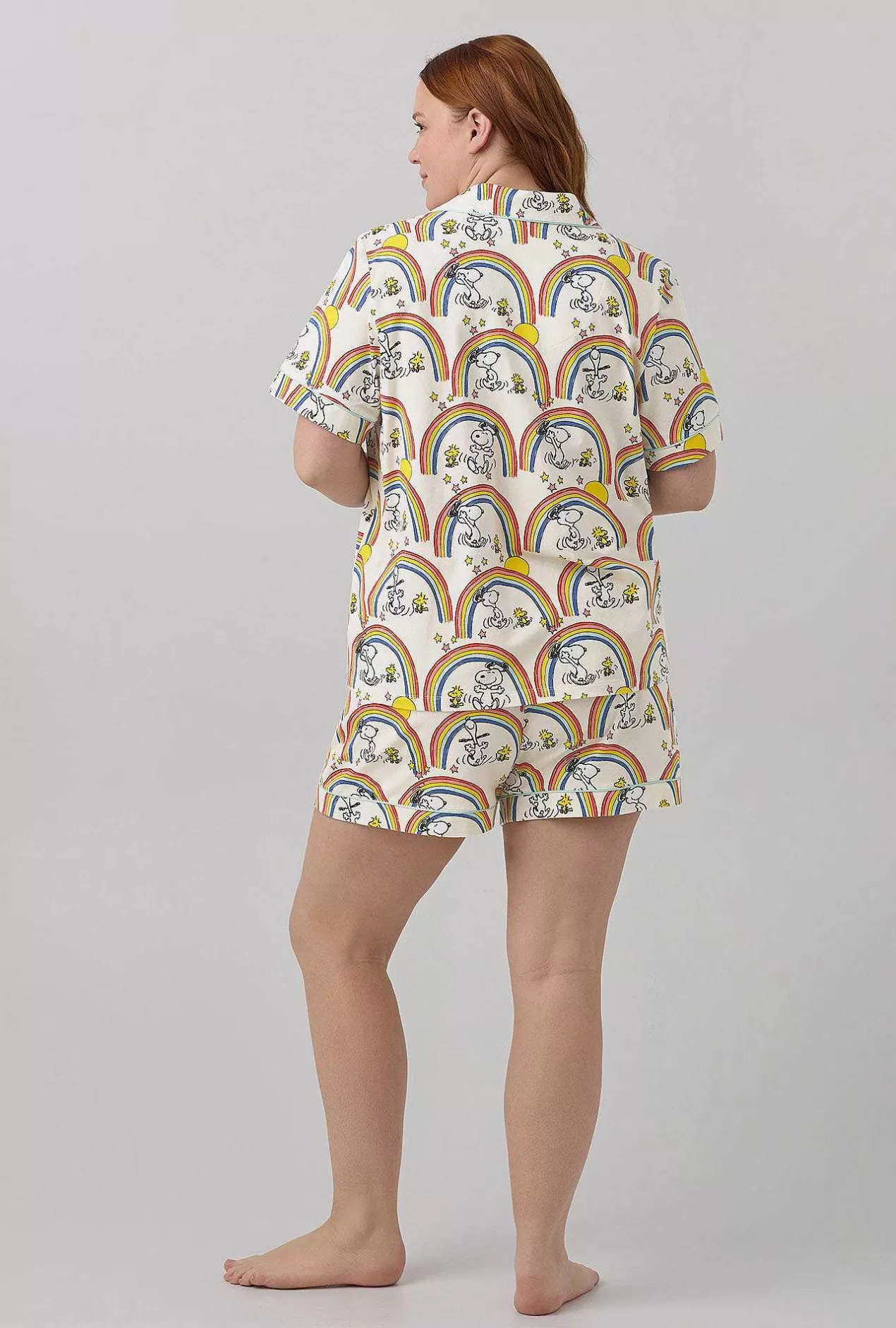 Shorty Sets*Bedhead Pajamas Sunshine Snoopy Short Sleeve Classic Shorty Stretch Jersey Pj Set