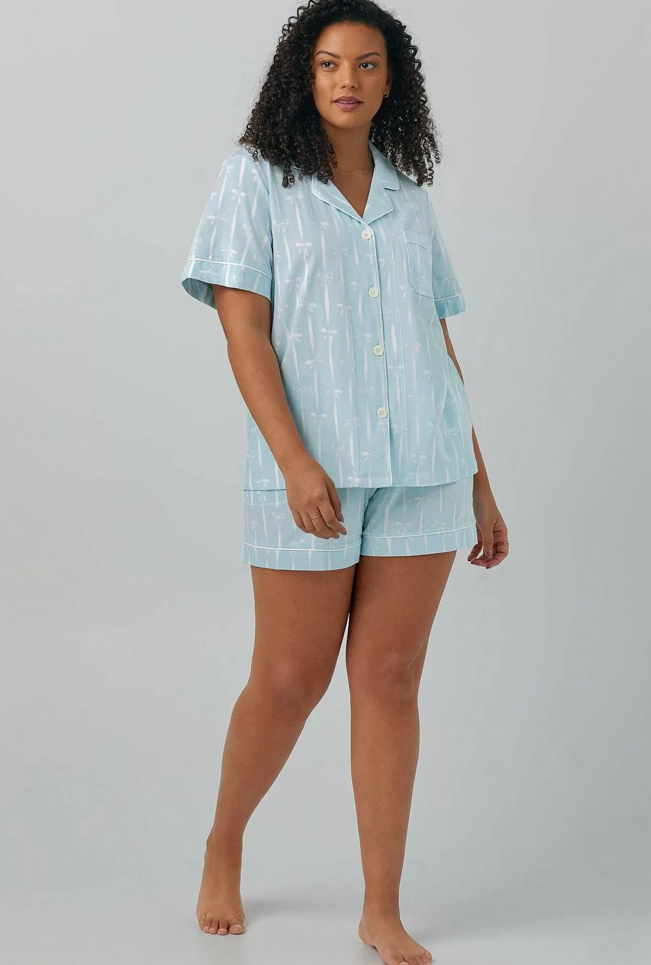 Bridal Shop*Bedhead Pajamas Tying The Knot Short Sleeve Classic Shorty Stretch Jersey Pj Set