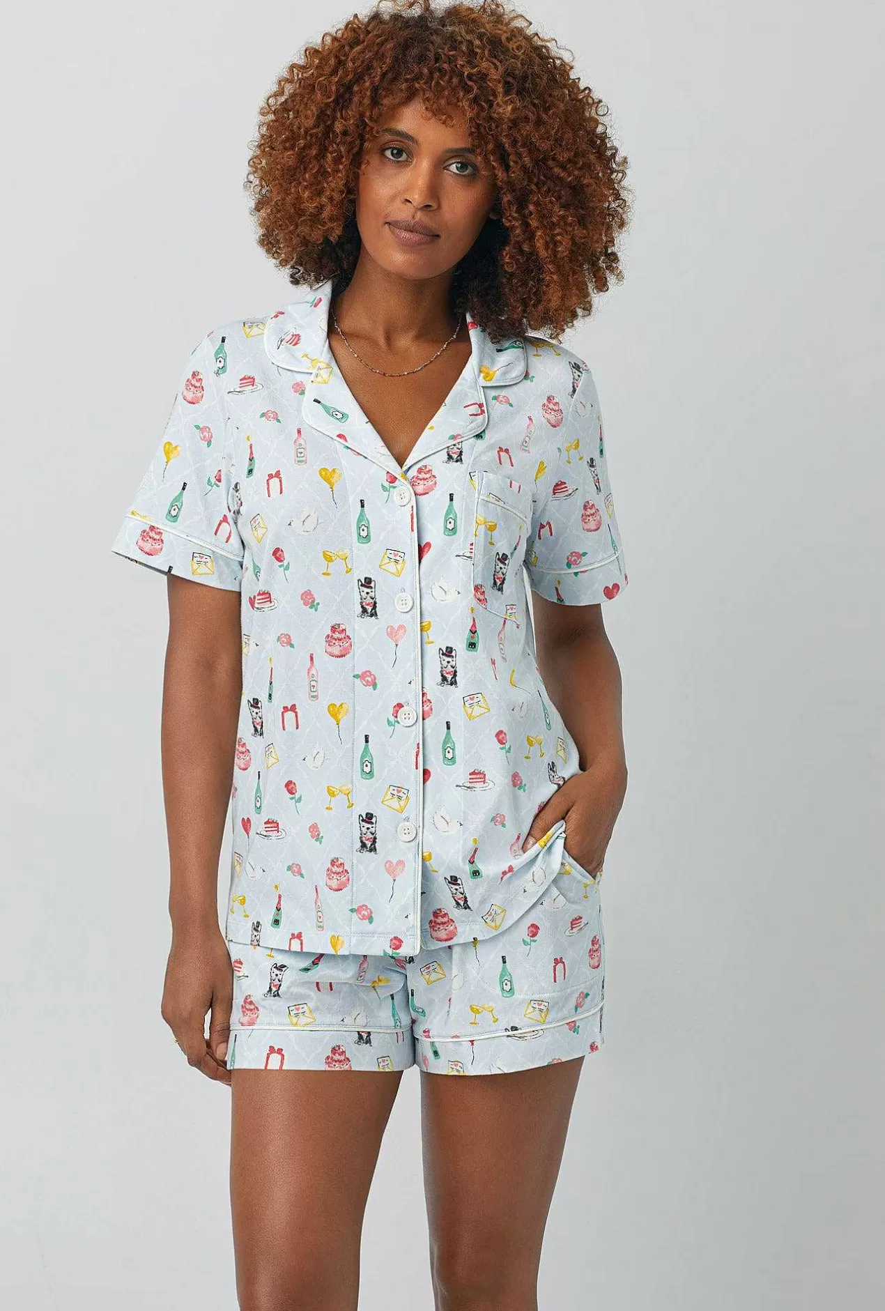 Shorty Sets*Bedhead Pajamas Wedding Party Short Sleeve Classic Shorty Stretch Jersey Pj Set