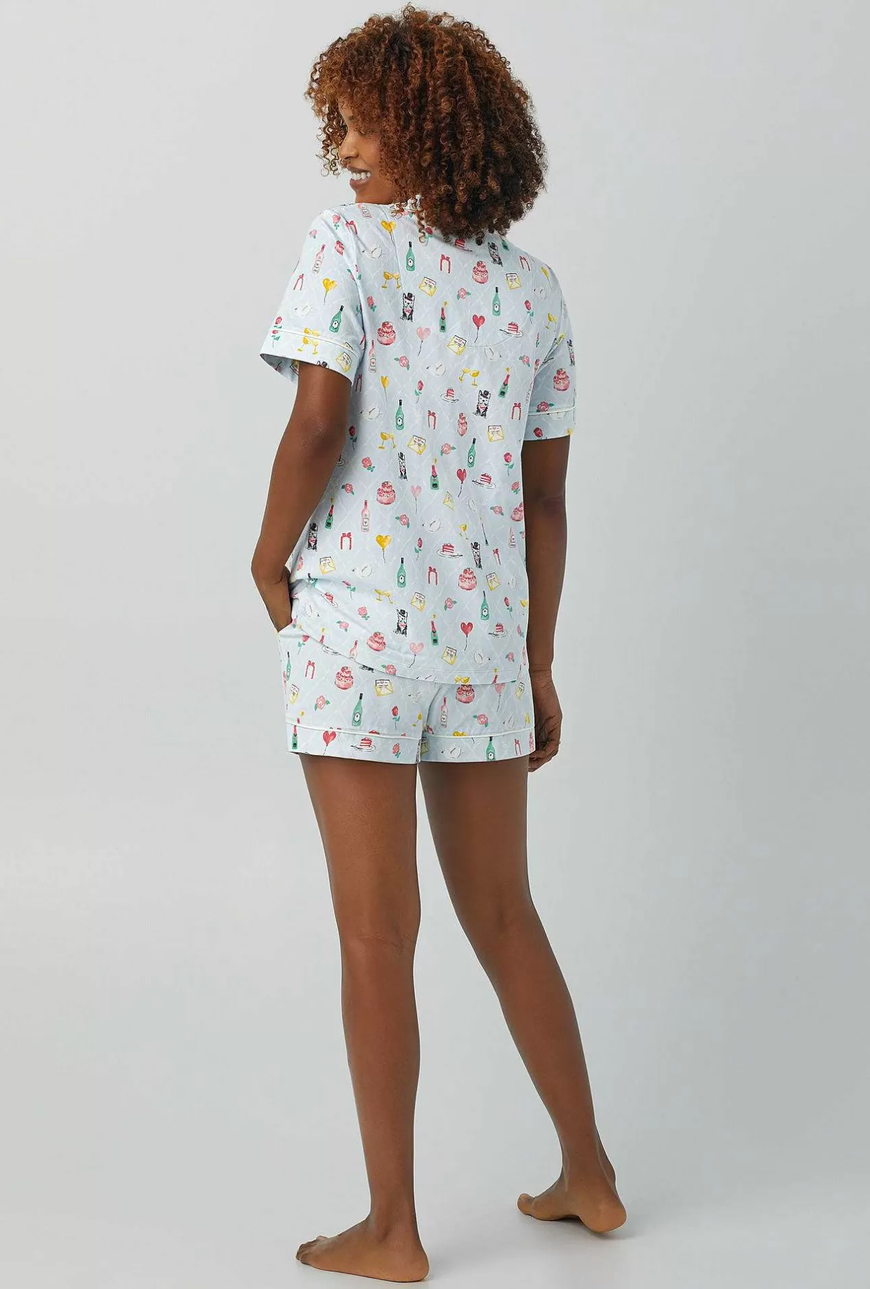 Extended Sizes*Bedhead Pajamas Wedding Party Short Sleeve Classic Shorty Stretch Jersey Pj Set