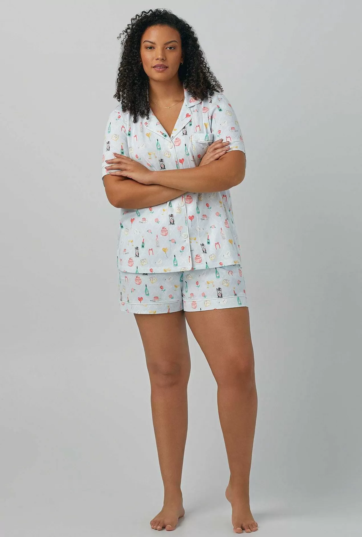 Shorty Sets*Bedhead Pajamas Wedding Party Short Sleeve Classic Shorty Stretch Jersey Pj Set