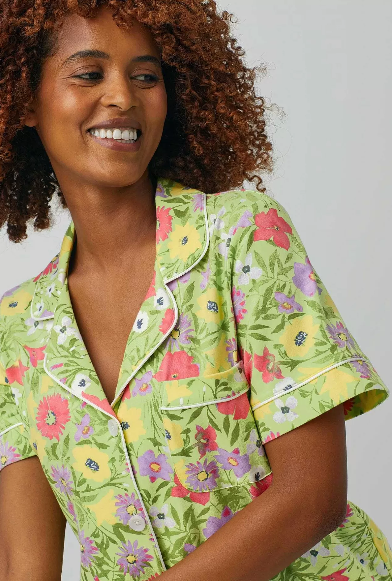 Cropped Sets*Bedhead Pajamas Whispering Meadow Short Sleeve Classic Stretch Jersey Cropped Pj Set
