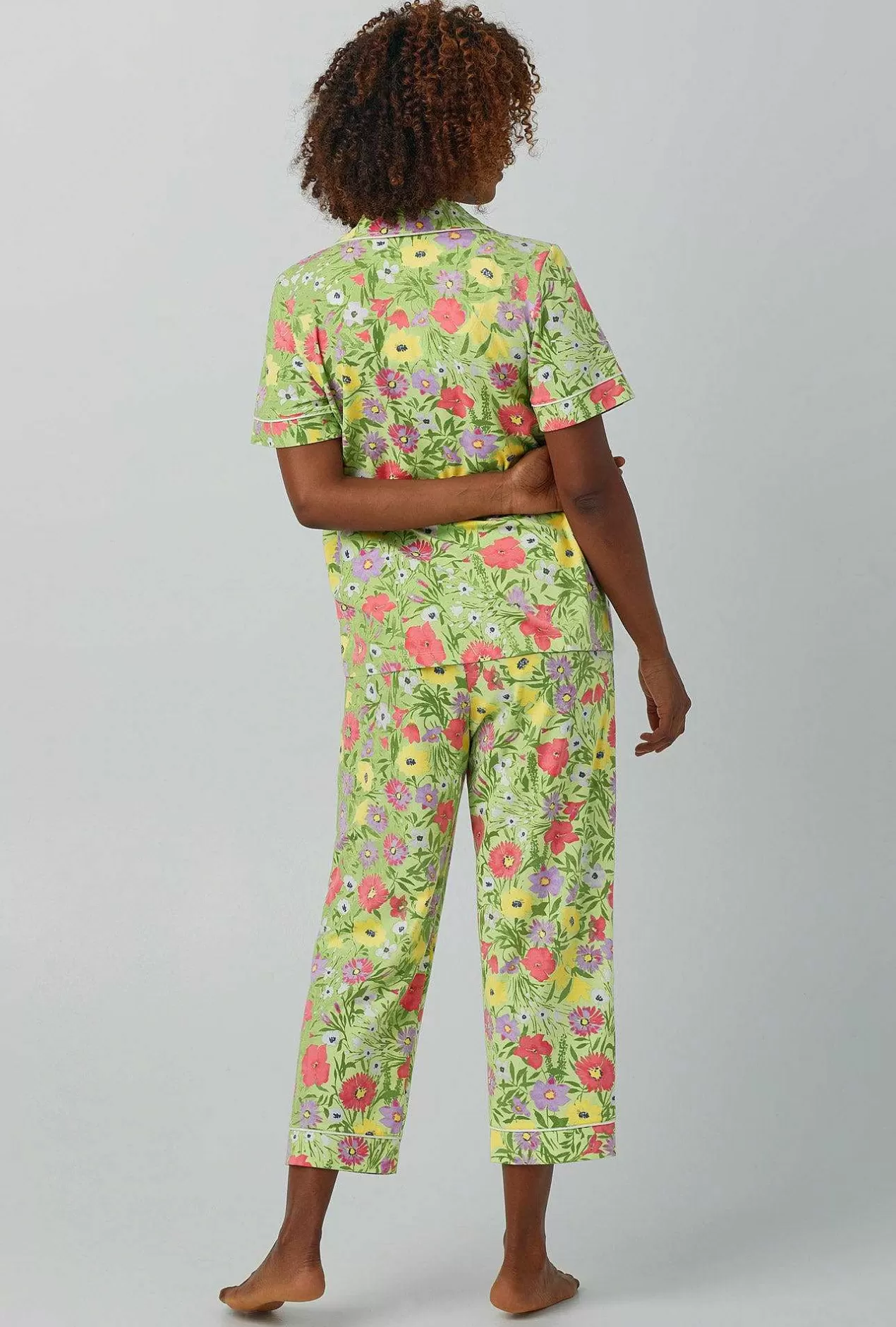 Cropped Sets*Bedhead Pajamas Whispering Meadow Short Sleeve Classic Stretch Jersey Cropped Pj Set