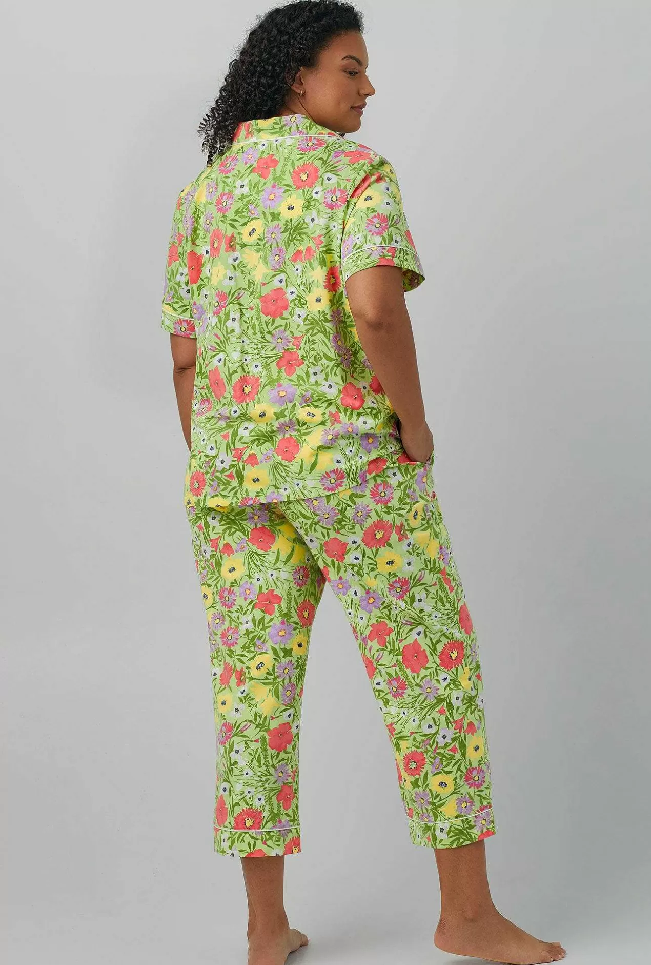 Cropped Sets*Bedhead Pajamas Whispering Meadow Short Sleeve Classic Stretch Jersey Cropped Pj Set