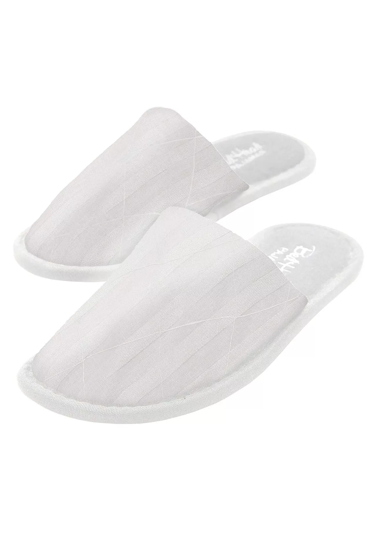 Bridal Shop*Bedhead Pajamas White 3D Stripe French Terry Lined Woven Cotton Unisex Slippers